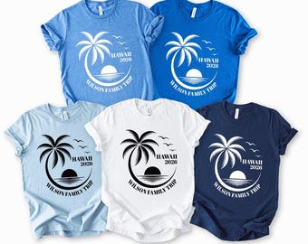 Personalized Hawaii Family Vacation Shirt, Custom Hawaiian Trip Tee, Matching Beach Vacation Shirts, Tropical Island Travel Gift 2026