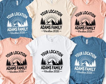 Personalized Family Vacation Shirt, Matching Family Trip Tee, Custom Travel Shirt, Mountain Adventure Outfit, National Park Reunion Gift