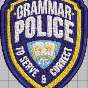 Archivo de diseño de bordado de Grammar Police