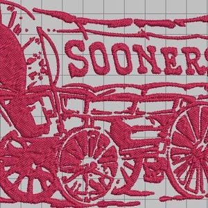 OU Oklahoma  University Sooners Wagon Embroidery Design - Digital Download Only