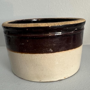 Small Brown and White stoneware bowl