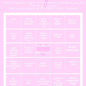 2024 Goal Setting Bingo Card - Etsy