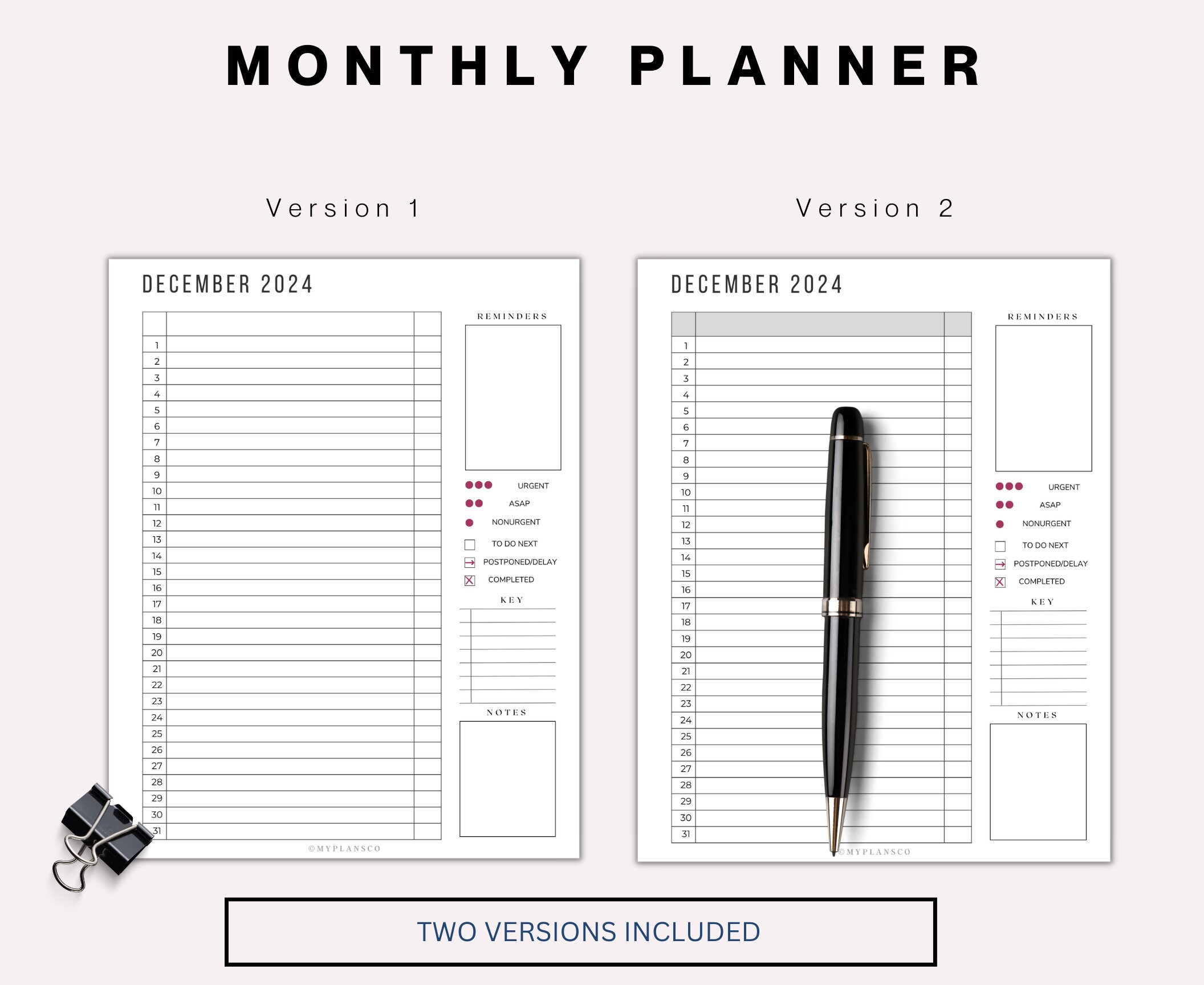 Monthly Planner | 2024 Planner | 2024 Calendar | Monthly Calendar ...