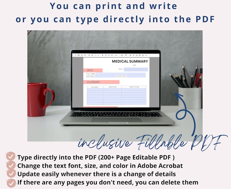Emergency Binder Planner Fillable Printable PDF, Life Binder, End Life Binder, Just In Case of Emergency Planner,Medical Binder Life Planner afbeelding 9