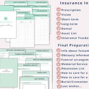 Emergency Binder Planner Fillable Printable PDF, Life Binder, End Life Binder, Just In Case of Emergency Planner,Medical Binder Life Planner afbeelding 7