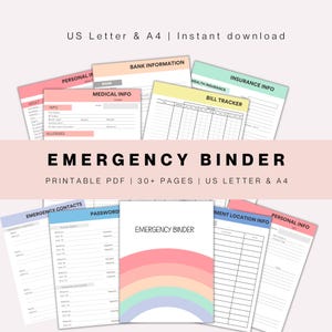 Carpeta de emergencia imprimible, carpeta de planificación de emergencias, carpeta de emergencia, carpeta de emergencia, rastreador de contraseñas, carpeta familiar en PDF