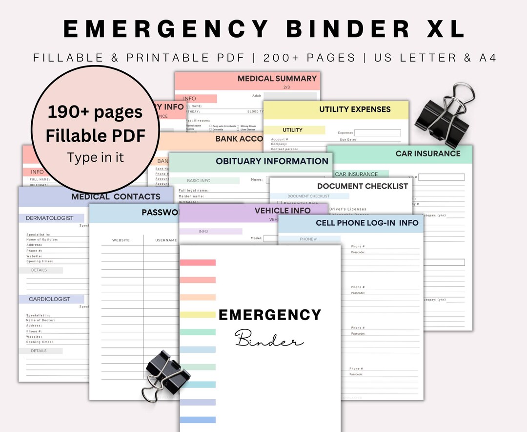Emergency Binder Planner Fillable Printable PDF, Life Binder, End Life Binder, Just in Case of Emergency Planner,medical Binder Life Planner - Etsy emergency-binder-planner-fillable-printable-pdf-life-binder-end-life-binder-just-in-case-of-emergency-planner-medical-binder-life-planner-etsy