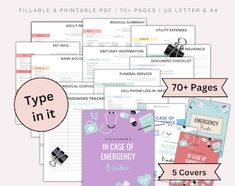 Editable Family Emergency Planner Binder: Fillable PDF, Instant Download