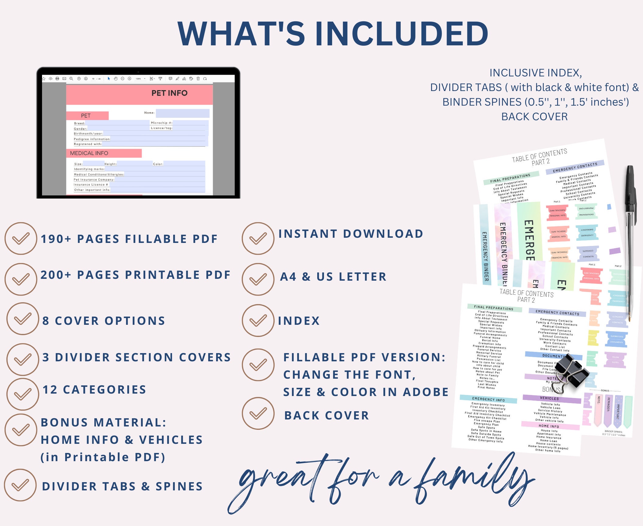 Emergency Binder Planner Fillable Printable PDF Life Binder - Etsy Canada