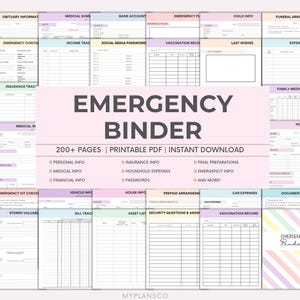 Può includere: Un raccoglitore di emergenza con oltre 200 pagine, PDF stampabile e download immediato. Il raccoglitore include sezioni per informazioni personali, mediche, finanziarie, assicurative, spese domestiche, password, informazioni di emergenza e altro. Il raccoglitore ha una combinazione di colori pastello.