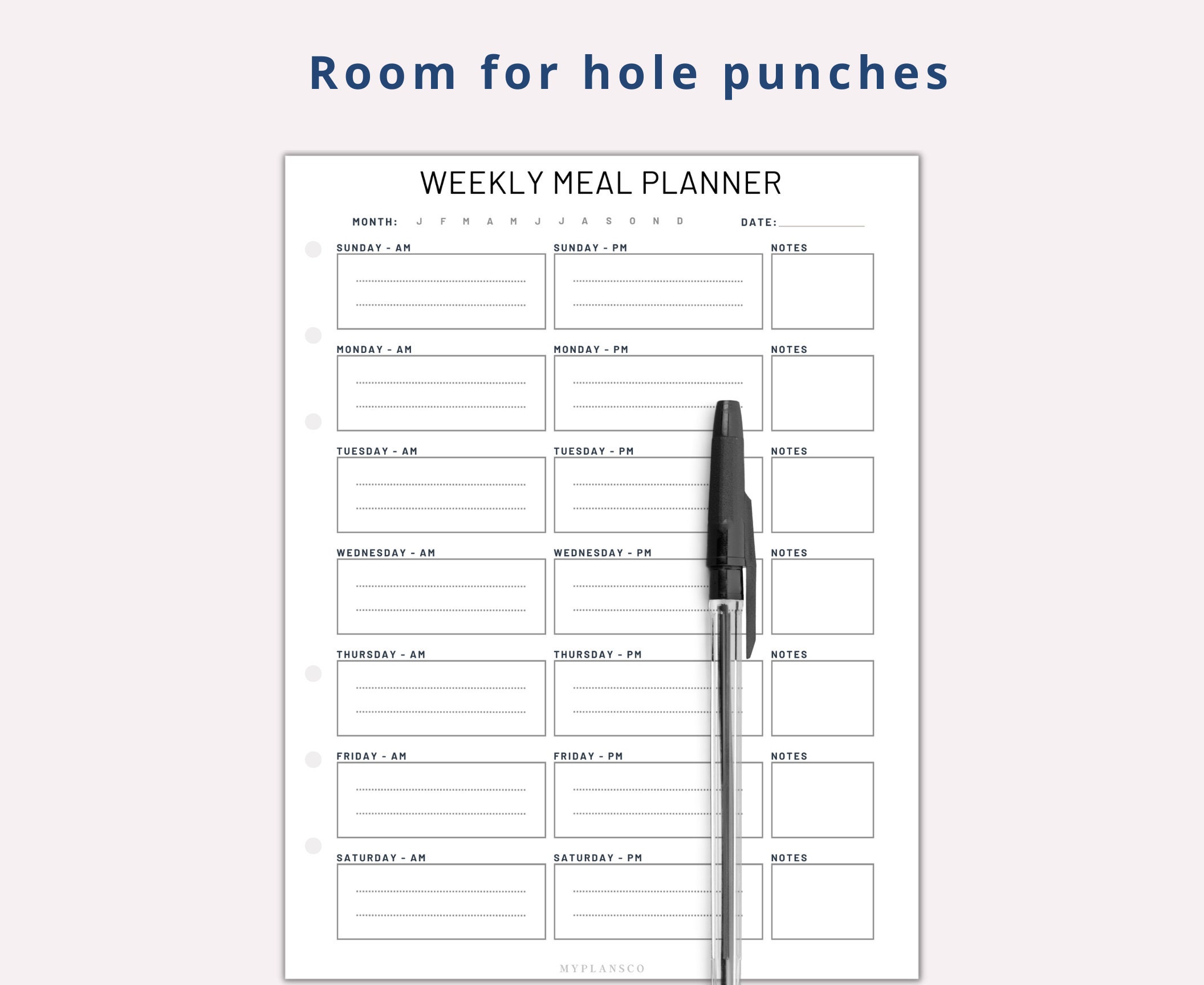 Printable Weekly Meal Planner, Food Planner, Food Tracker, Meal Tracker ...