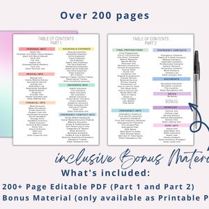 Emergency Binder Planner Fillable Printable PDF, Life Binder, End Life Binder, Just In Case of Emergency Planner,Medical Binder Life Planner afbeelding 3