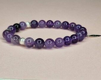 Amethyst and 925 Silver Bracelet