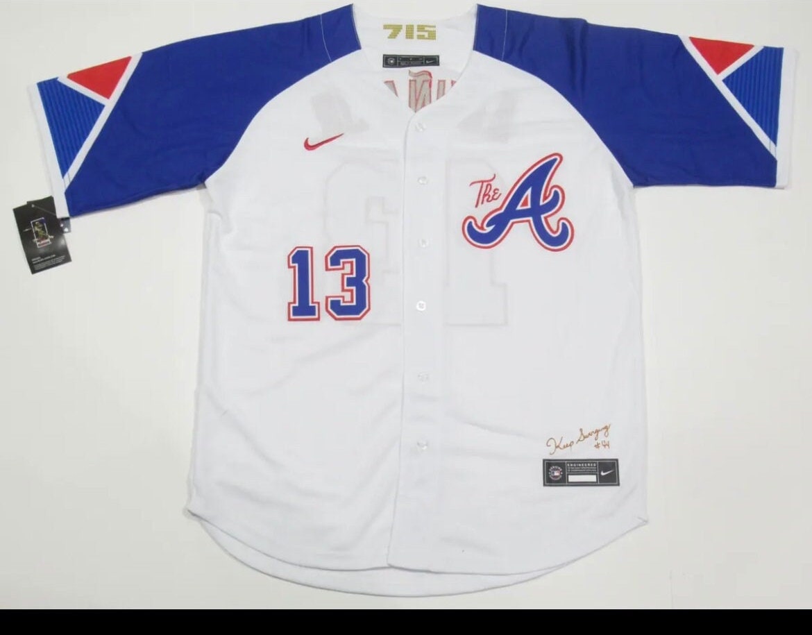 Atlanta Braves 1974 Hank Aaron White Stitched Throwback Jersey Size LARGE NWT