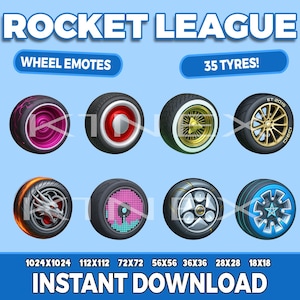 35 Rocket League Wheels | Twitch Emotes, Sub Badges, Discord & YouTube Icons Pack