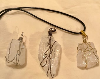 Clear Quartz Wire-wrapped Necklace