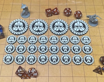 Dwarven Token Set - Dungeons & Dragons - Pathfinder - Tabletop Gaming - 28 Token Set - Gift for Him - Gift for Her - Miniature Alternative