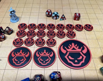 Skeletal Enemy Token SET - Dungeons and Dragons - Tabletop Gaming Accessories - 21 Token SET - Pathfinder Accessory - Miniature Alternative