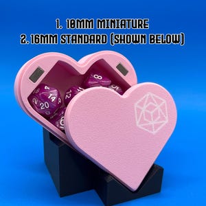 Heart Dice Box, Dice Holder Vault, Miniature Dice, Gift for Her, Gift for Him, Nerdy Gift, DND Gift, Valentine&#39;s Gift, Dungeons and Dragons