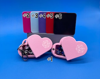 Mini Heart Dice Box: D&D Miniature Dice Holder with Magnetic Closure
