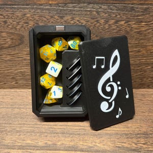 Bard Token Box: DND RPG Gift with Dice Tray Lid (16mm or 10mm)