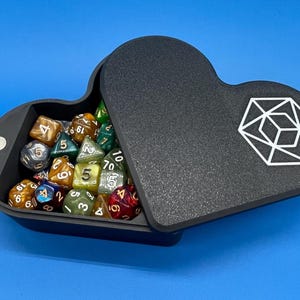 Heart-Shaped DND Dice Box: Tabletop RPG Storage Vault