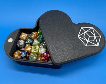 Heart-Shaped DND Dice Box: Tabletop RPG Storage Vault