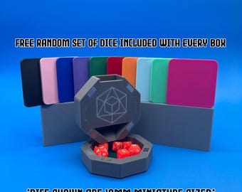 Pocket Dice Tower, DND Miniature, Travel Gaming (Free Dice)