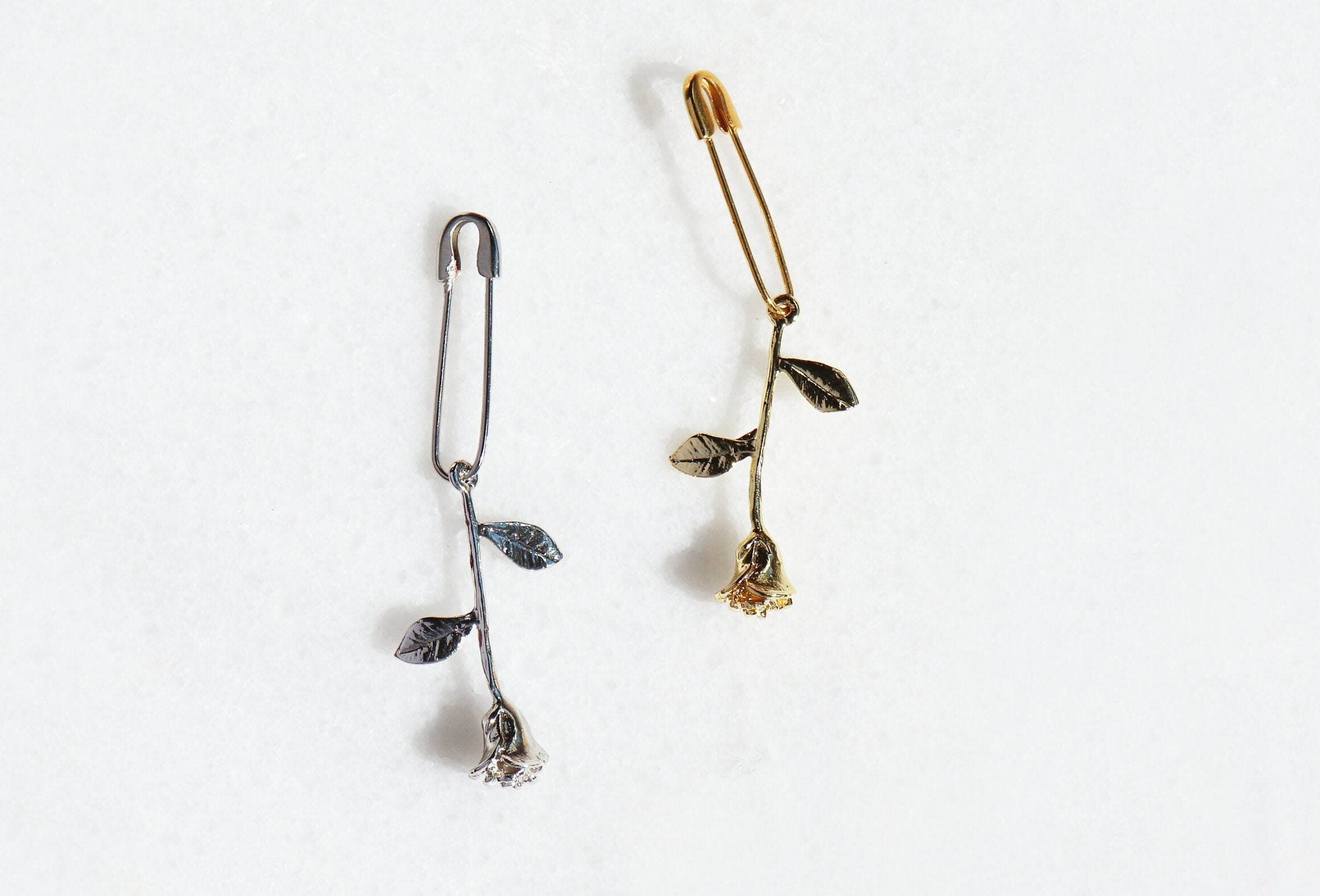 Rose Pin Drop Earring Dainty Earrings Rose Earring Sahmaran