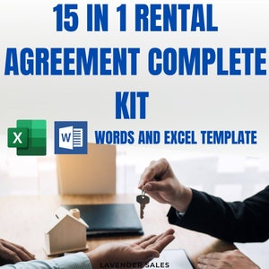 Rental Agreement, Lease Contract Template, Residential Lease agreement, editable Landlord Forms, Printable Residential Housing Agreement