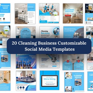 Cleaning Business Social Media Templates|Professional Cleaner Instagram Bundle|Cleaning Service Templates|Cleaning Service|Canva Template