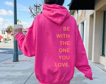 Love Hoodie | Positive Message Back Print, Preppy Trendy Sweatshirt