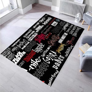 Heavy Metal Teppich, Rockband, Musikband Logos, Metal Band Art, Heavy Rock Teppich, Metallmusik Geschenk, Musikfan Geschenk
