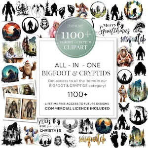 All-In-One 1100+ BIGFOOT Bundle, Entire Sasquatch Category, Lifetime Access to the Whole Yeti Stuff, Cryptid Designs, Commercial Licence