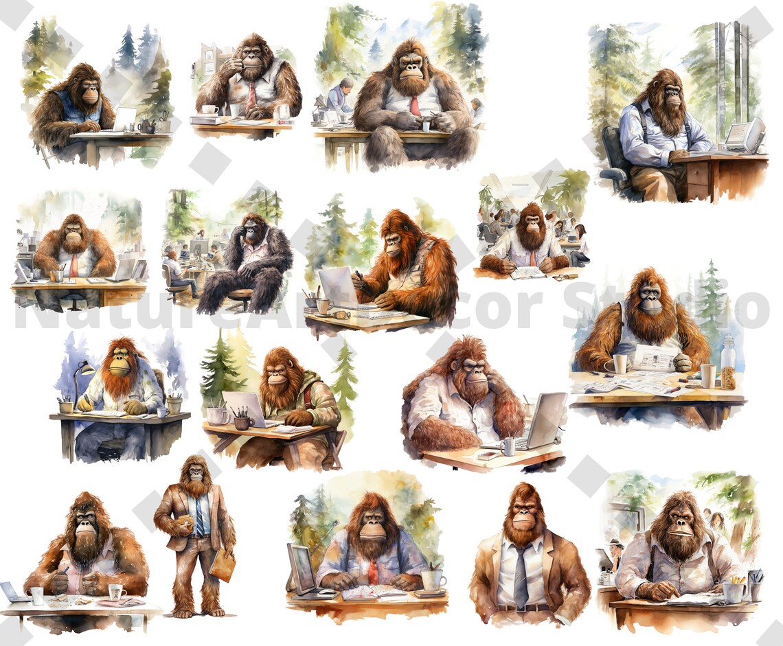Free the Office Bigfoot 56pc Image Bundle Sasquatch Yeti PNG Etsy