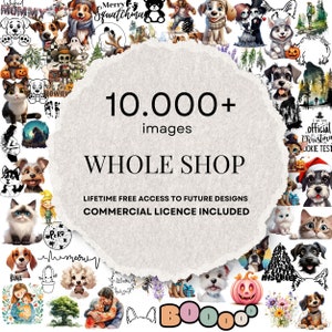 All-In-One WHOLE SHOP Bundle with 10.000+ Images, Entire Shop Lifetime Access to all our Stuff, png, svg eps, Commercial Licence