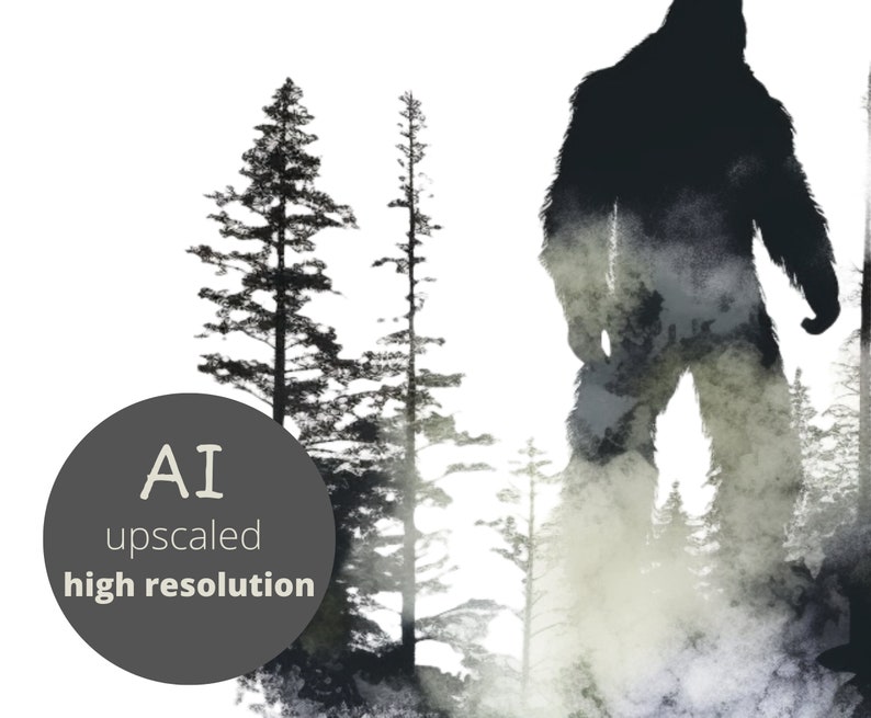 5pc Bigfoot Water Color PNG Bundle Sasquatch Yeti Hiking - Etsy