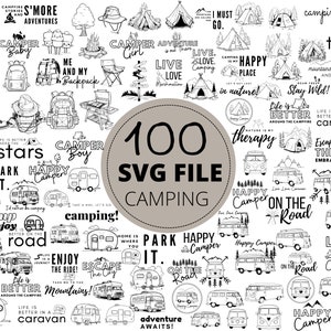 100pc Camping, Caravan SVG MegaBundle, Sticker Cut Files, Camping Glamping Lover Svg Design Image Decal Svg, Commercial Use, Cricut Cut file