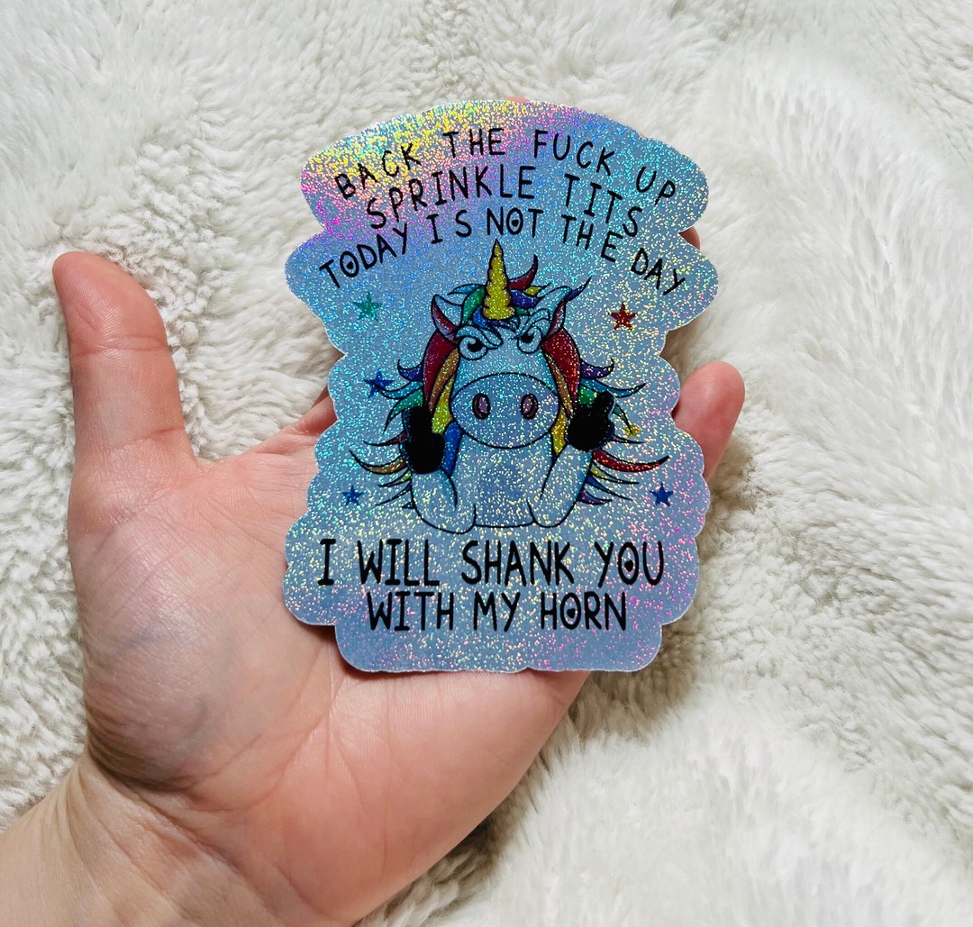 Holographic Funny Unicorn Sticker Etsy