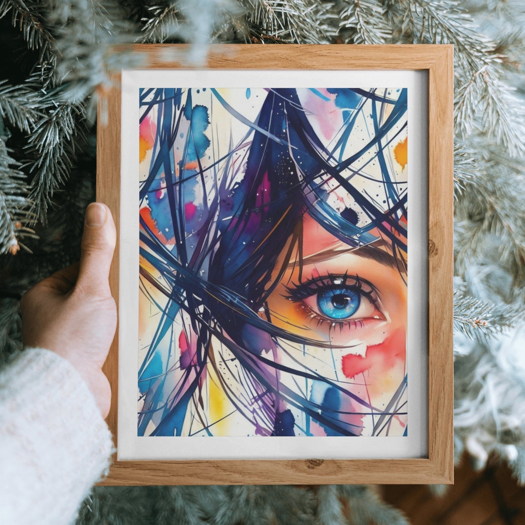 Watercolored Eye Printable Digital Poster, 300 DPI, High Quality PNG ...