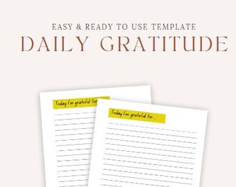 Plantilla imprimible del diario de gratitud, diario de agradecimiento, gratitud, registro diario de gratitud, descarga instantánea, plantilla digital