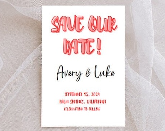 Save The Date Template, Printable Save The Date Card, Save The Day Invites, Save Our Date Template, Save The Date Cards, Editable