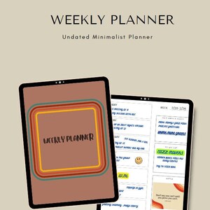 Digital Weekly Planner, Undated Weekly Planner, Weekly Goal Planner, Minimalist Planner, Weekly Organizer, Week at a Glance, iPad Planner