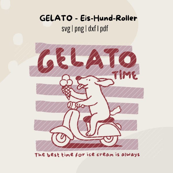 Plotter file Gelato Dog Ice Cream Roller Sweatshirt Design SVG DXF Plotter