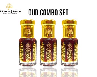 Oud Attar Discovery Set: Assam, Bakhoor & Cambodian Oil - Luxury Fragrance Gift