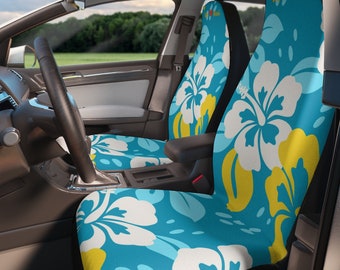 Coprisedili per auto floreali con ibisco hawaiano