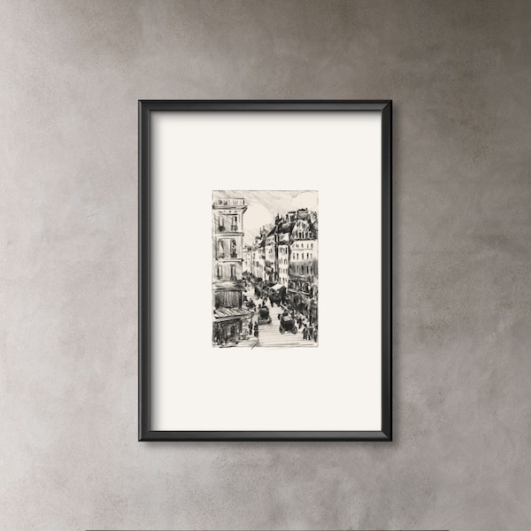 Vintage architecture sketch art, Antique cityscape