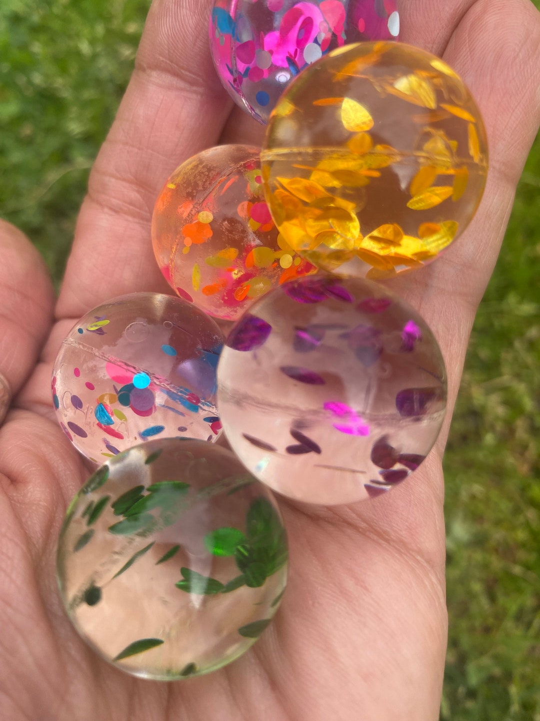 Confetti Bouncy Balls Set of 6 1 Bouncy Balls in Etsy