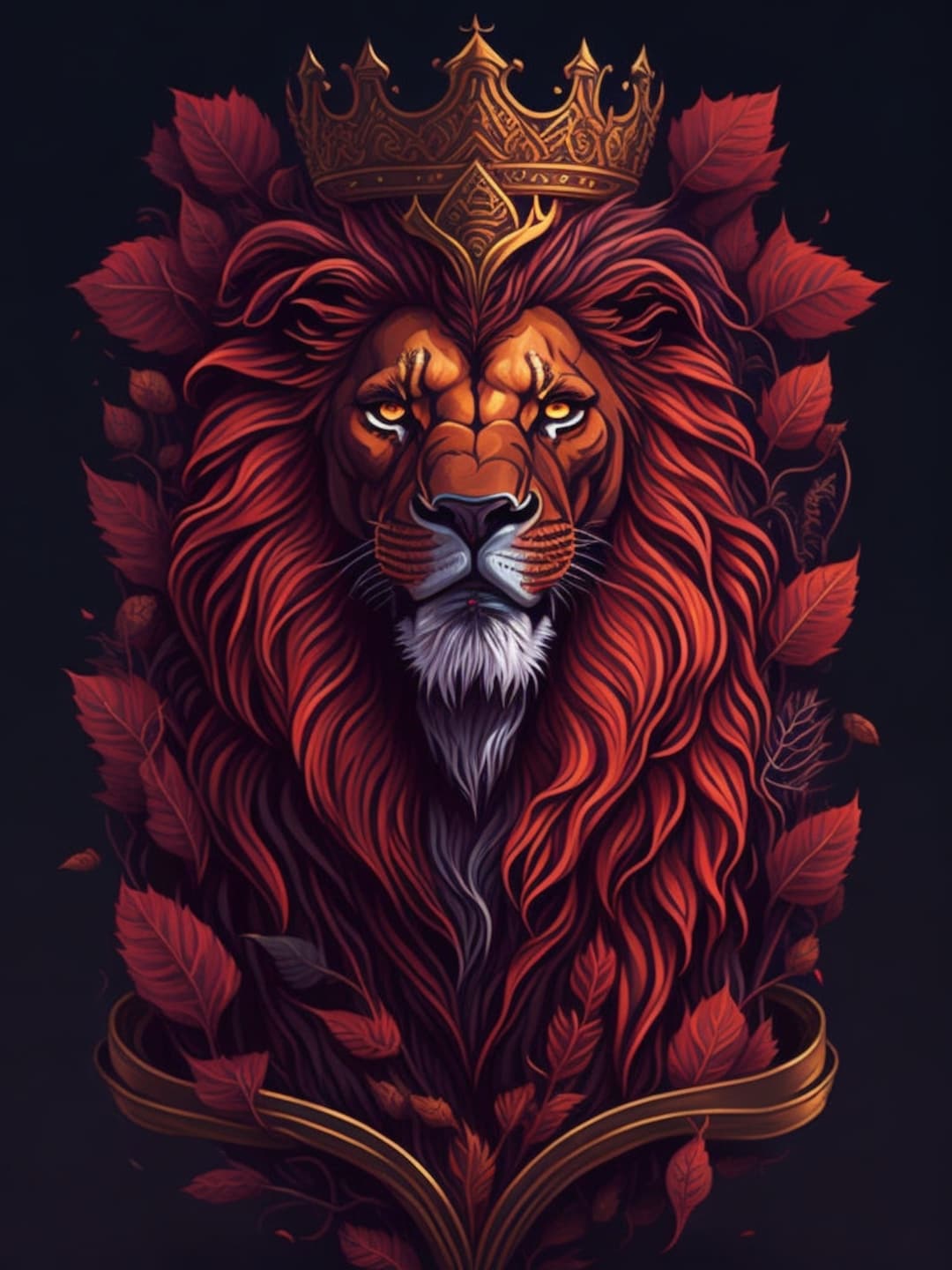 Lion King Digital Art Majestic Lion Wall Decor Wildlife Etsy