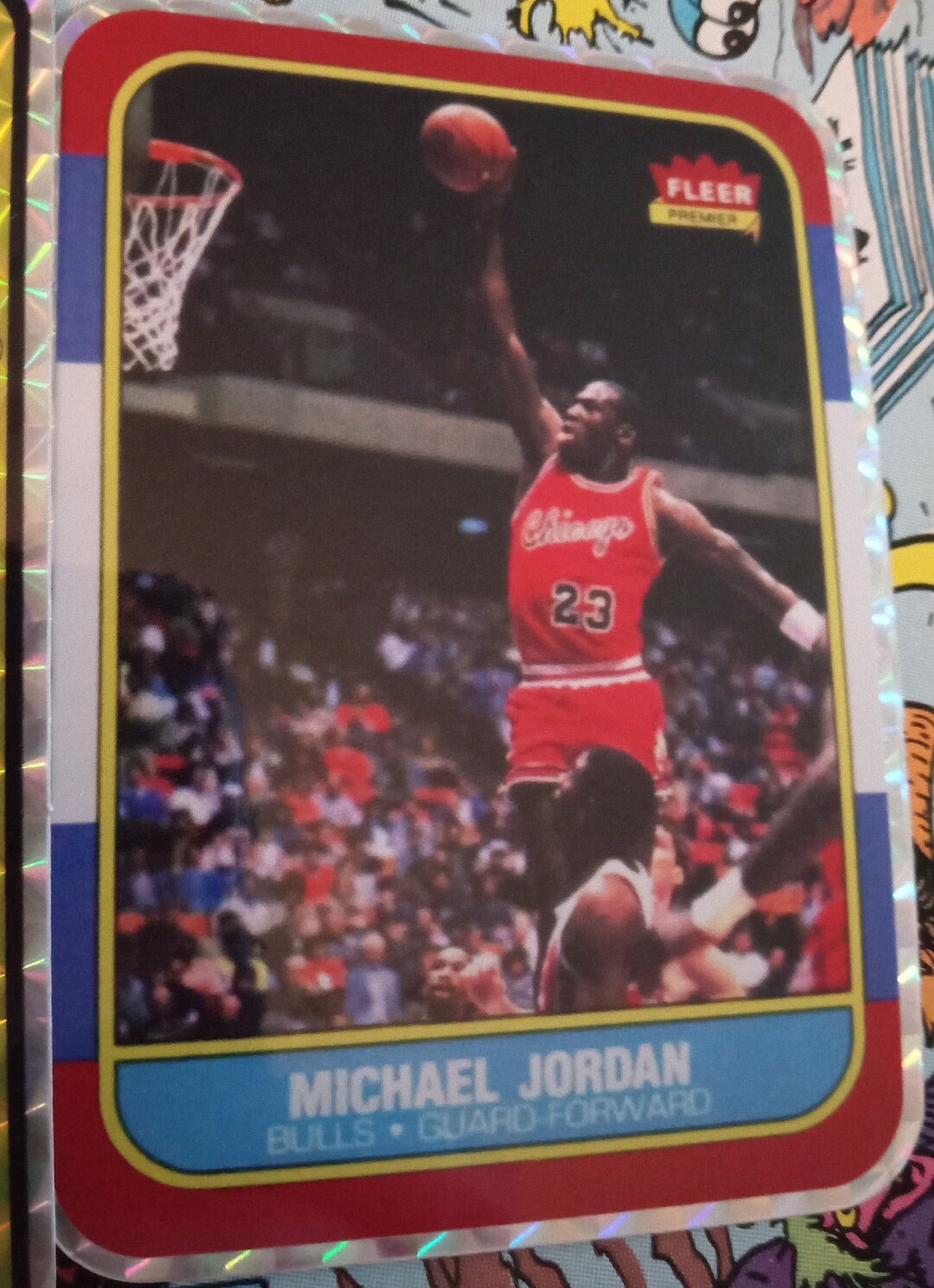 Michael Jordan 1986 Fleer Prism Vending Sticker Etsy